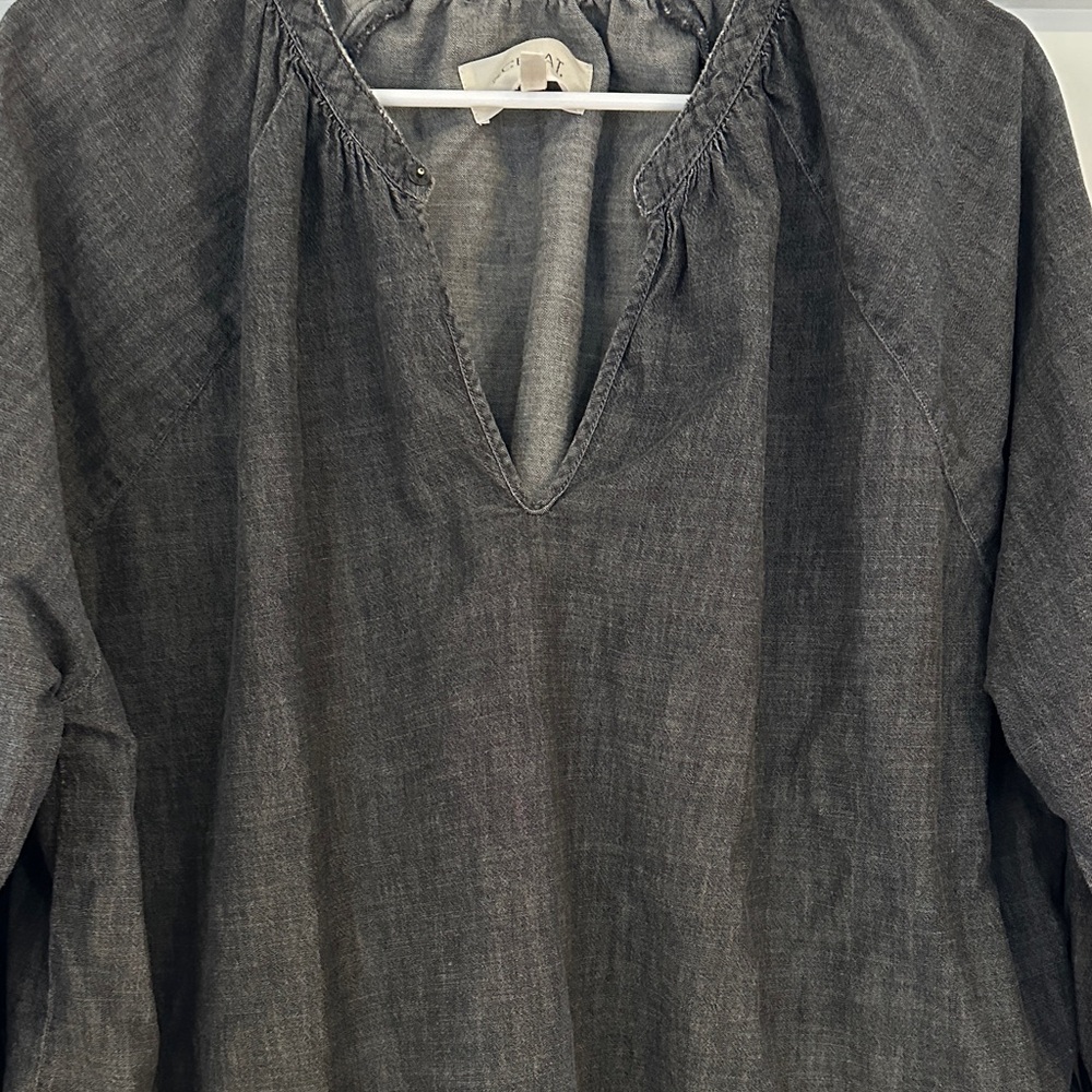 THE GREAT. Charcoal Long Sleeve Blouse - Picture 4 of 4